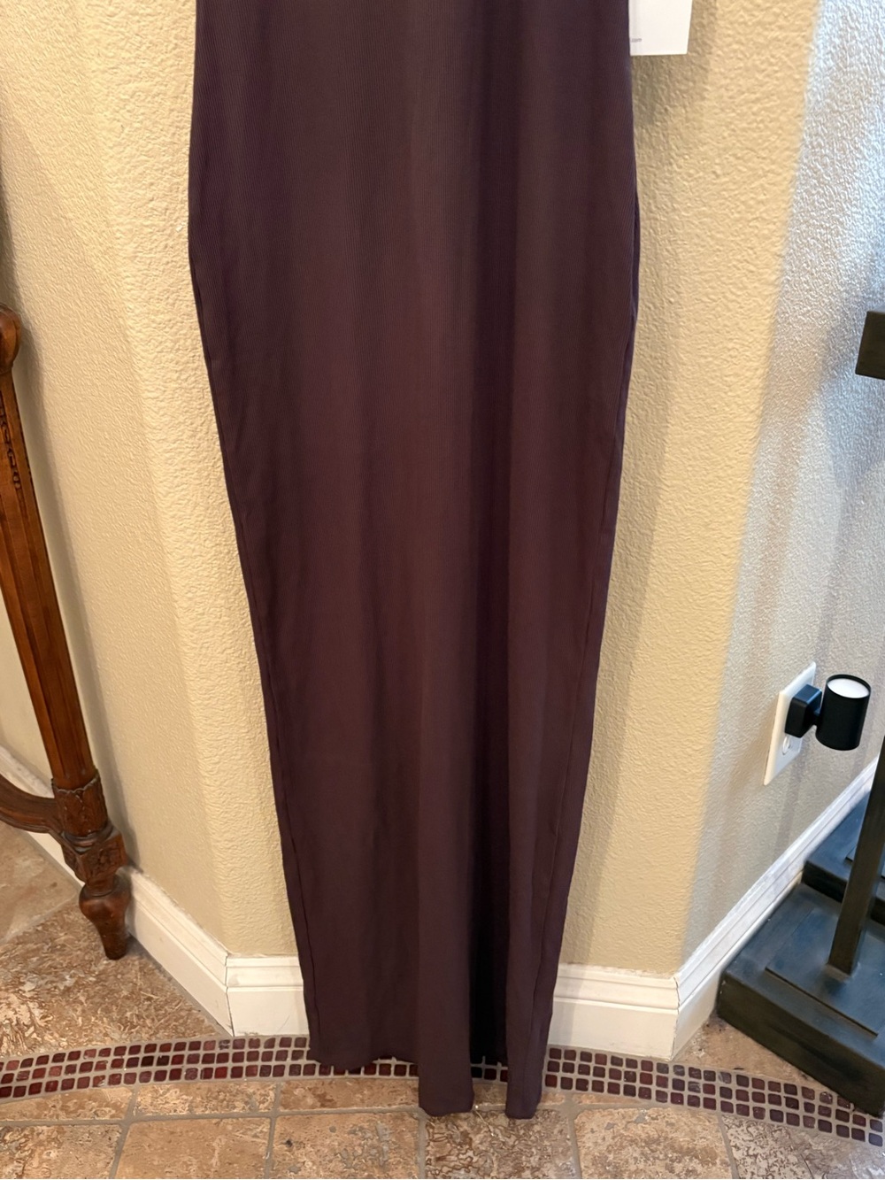 NWT~VUORI Women Brown Pose Scoop Sleeveless Rib Racerback Maxi Dress Size Small - Picture 3 of 9